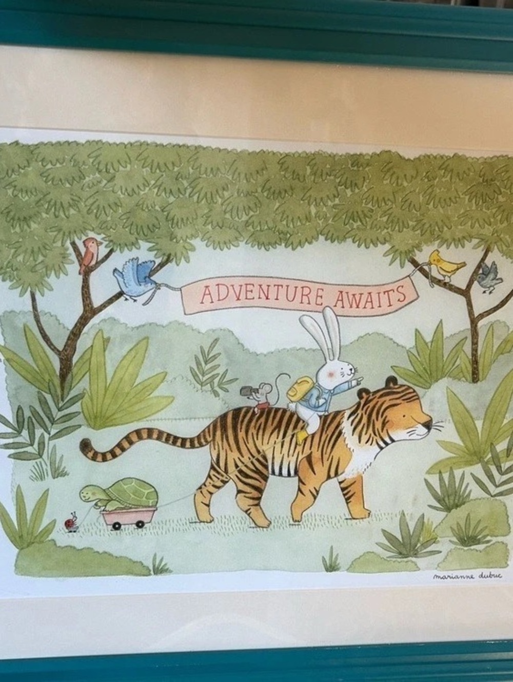 Marianne Dubuc Adventure Awaits Art Print Framed Signed 20 x 16” Picture Child’s